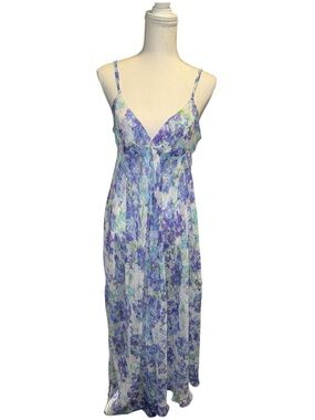 Oscar de la Renta Pink Label Floral semi sheer Chemise nightie in Lavender y2k
